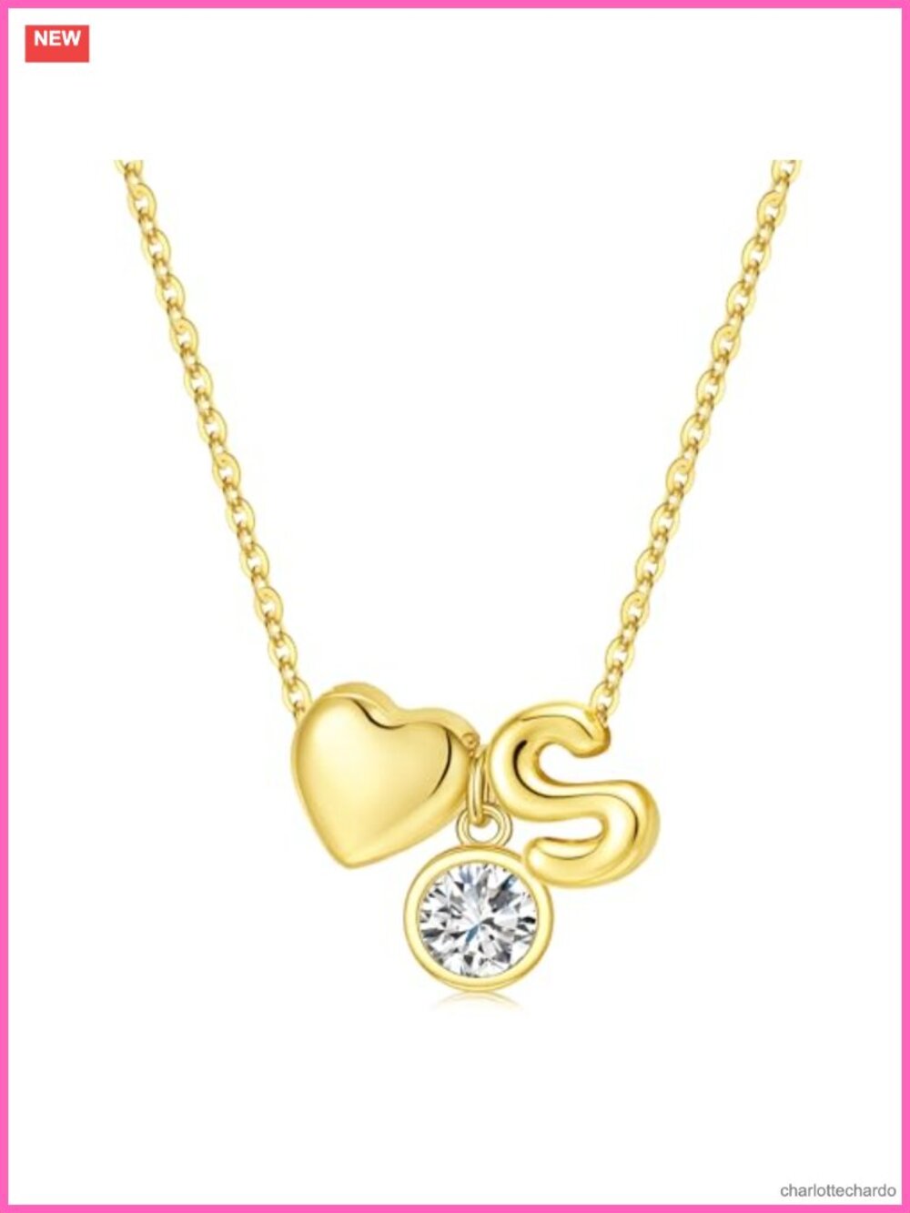 14k Gold Plated Initial S Birthstone Necklace for Women